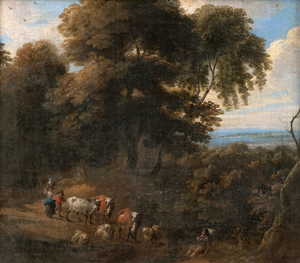 Lot 6023, Auction  125, Arthois, Jacques d', Waldlandschaft mit Viehhirtin und ihrer Herde