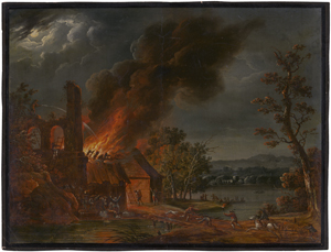 Lot 6036, Auction  125, Deutsch, spätes 18. Jh. Nächtliche Feuerbrunst