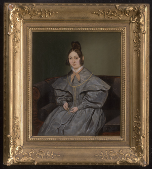 Los 6056 - Carlsen, Rudolf Julius - Bildnis einer Frau in grauem Seidenkleid und lachsfarbenem Halstuch - 1 - thumb