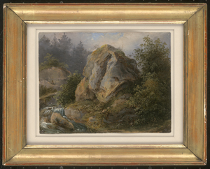 Los 6060 - Deutsch - um 1830. Felsenstudie mit Wasserfall - 1 - thumb