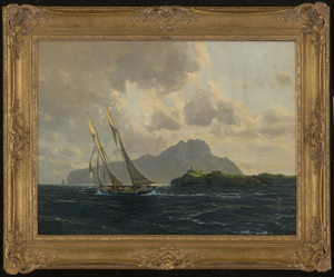Los 6099 - Diemer, Michael Zeno - Zweimaster vor der norwegischen Insel Langedode mit dem Leuchtturm von Bjørnøy - 1 - thumb