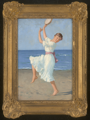 Los 6171 - Seeger, Hermann - Tänzerin mit Tamburin am Strand - 1 - thumb