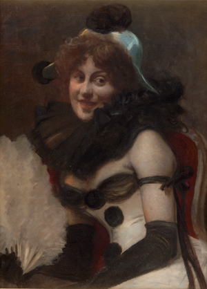 Lot 6181, Auction  125, Habermann, Hugo von, Porträt einer jungen Dame als Pierrette in der Loge