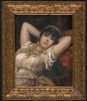 Los 6186 - Deutsch - um 1900. Ruhende Orientalin mit Goldschmuck - 1 - thumb