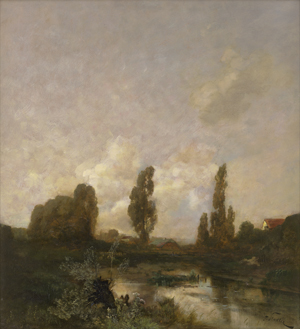 Lot 6191, Auction  125, Stadler, Anton (Toni), Mooslandschaft mit Gehöften im Alpenvorland