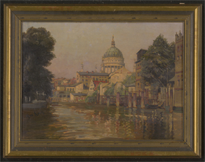 Los 6215 - Koch, Max Friedrich - Ansicht von Potsdam - Die Alte Fahrt mit Blick auf die Nikolaikirche - 1 - thumb