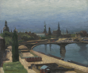 Lot 6216, Auction  125, Dresdener Schule, 1929. Blick auf Dresden mit der Elbe ("Elbelandschaft")