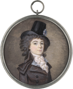 Los 6356 - Französisch - um 1793. Miniatur Portrait einer jungen Frau mit Kokarde am schwarzen Hut - 0 - thumb
