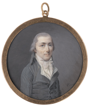 Lot 6367, Auction  125, Pinet, Nicolas [?], Miniatur Portrait eines jungen Mannes in grauer Jacke