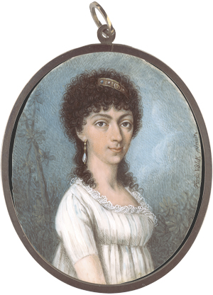 Lot 6422, Auction  125, Völck, Ferdinand, Miniatur Portraits eines Mannes in Blau und Frau in Weiß, beidseitig