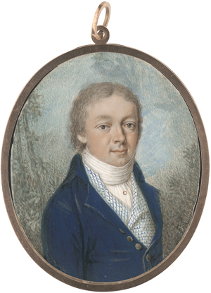 Los 6422 - Völck, Ferdinand - Miniatur Portraits eines Mannes in Blau und Frau in Weiß, beidseitig - 1 - thumb