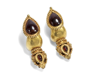Lot 6538, Auction  125, Ohrschmuck, Antike römische Ohrringe mit Granaten