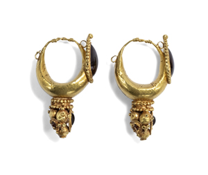 Los 6538 - Ohrschmuck - Antike römische Ohrringe mit Granaten - 2 - thumb