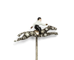 Los 6549 - Herrenschmuck - Reversnadel mit Jockey - 1 - thumb