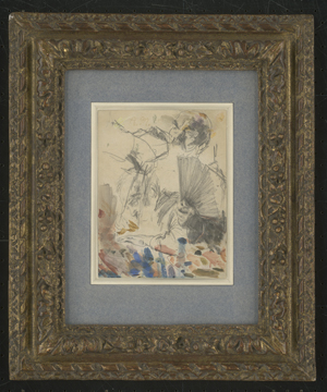 Los 6562 - Menzel, Adolph von - Studienblatt mit einer Hand, die einen Fächer hält - 2 - thumb