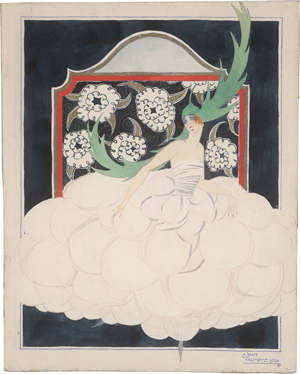 Lot 6617, Auction  125, Aumond, Jean, Mistinguett als Päonie mit grünem Blätterhut
