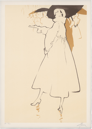 Lot 6630, Auction  125, Gruau, René, Femme au Parapluie: Voilá la Pluie