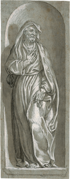 Los 6704 - Veronesisch - Anfang 17. Jh. Der heilige Petrus in einer Nische, nach rechts gewandt - 1 - thumb