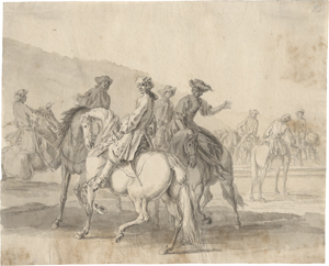 Los 6752 - Rugendas d. Ä., Georg Philipp - Kavaliere zu Pferd; Elegante Reitgesellschaft mit Dame - 1 - thumb