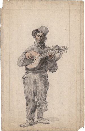 Lot 6758, Auction  125, Niederländisch, um 1800. Wandernder Geselle mit Guitarre
