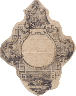 Lot 6770, Auction  125, Berliner Schule, um 1790. Entwurf für eine Wanddekoration mit den vier Tageszeiten