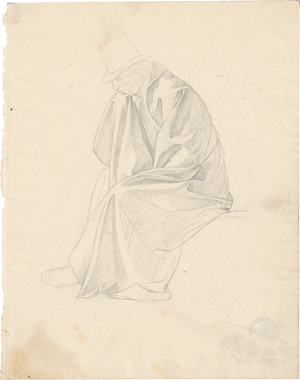 Lot 6786, Auction  125, Stöhr, Philipp, Künstlerfreund mit Umhang und hohem Hut: Mantelstudie