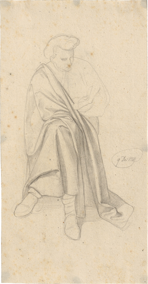 Los 6786 - Stöhr, Philipp - Künstlerfreund mit Umhang und hohem Hut: Mantelstudie - 1 - thumb