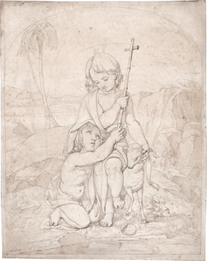 Lot 6788, Auction  125, Nadorp, Franz Johann Heinrich, Christusknabe mit Johannes dem Täufer in einer Landschaft