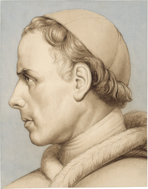 Lot 6789, Auction  125, Deutsch, wohl 19. Jh. Bildnis eines Geistlichen mit Pileolus