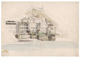 Lot 6836, Auction  125, Agricola, Eduard, Häuserzeile am Ufer des Gardasees