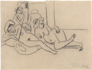 Lot 7059, Auction  125, Kirchner, Ernst Ludwig, Zwei liegende Akte und eine Sitzende
