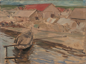 Lot 7082, Auction  125, Sterl, Robert Hermann, Ruderboot am Anleger