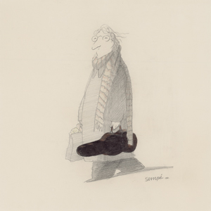 Lot 7295, Auction  125, Sempé, Jean-Jacques, Ohne Titel (Geiger mit Einkaufstasche)
