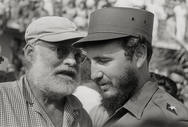 Lot 4244, Auction  125, Salas, Osvaldo, Con Hemingway (Fidel Castro with Ernest Hemingway)