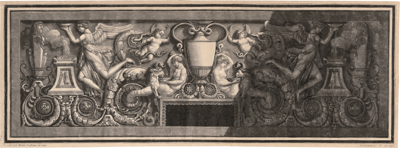 Lot 5293, Auction  125, Moitte, Jean-Guillaume - nach, Entwurf für eine Groteske mit zwei Rauchopfern als Flächenschmuck
