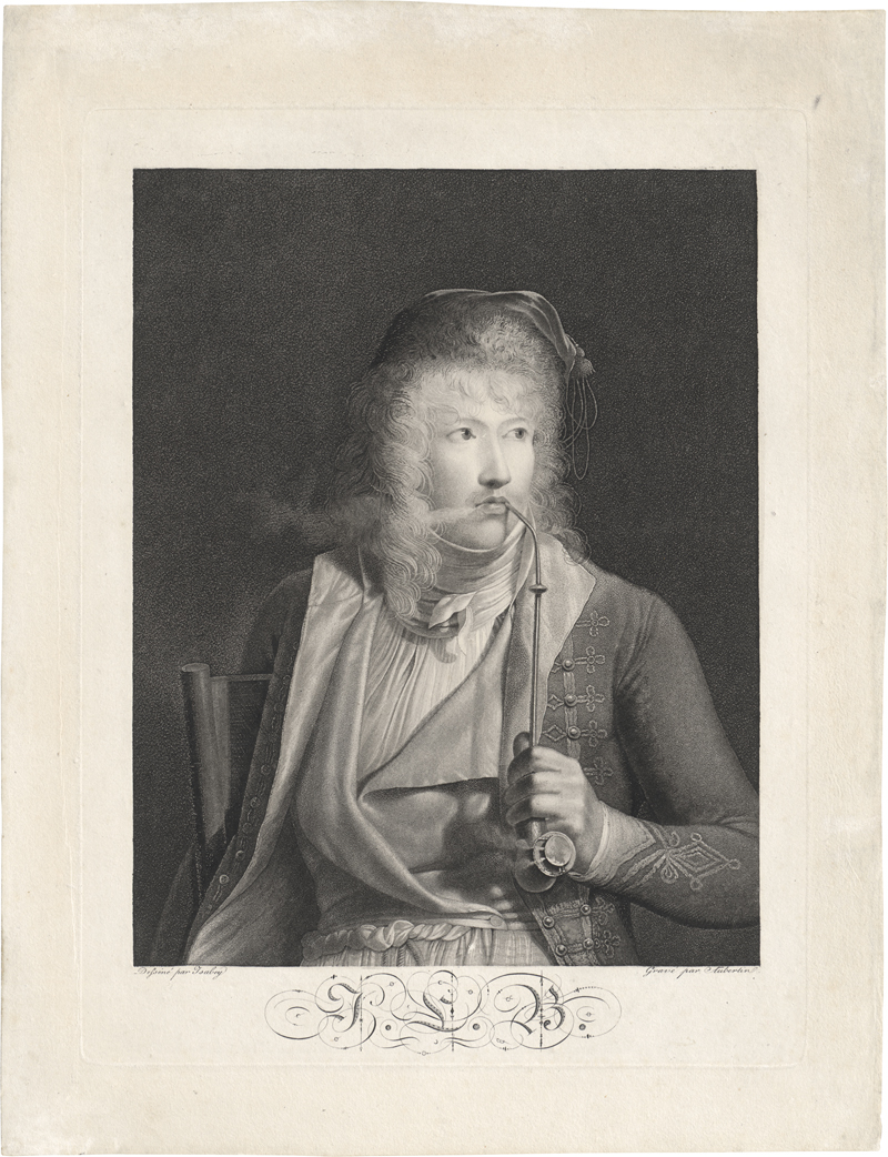 Lot 5332, Auction  125, Aubertin, François, Le Fumeur (Bildnis des Malers Jacques-Luc Barbier). 