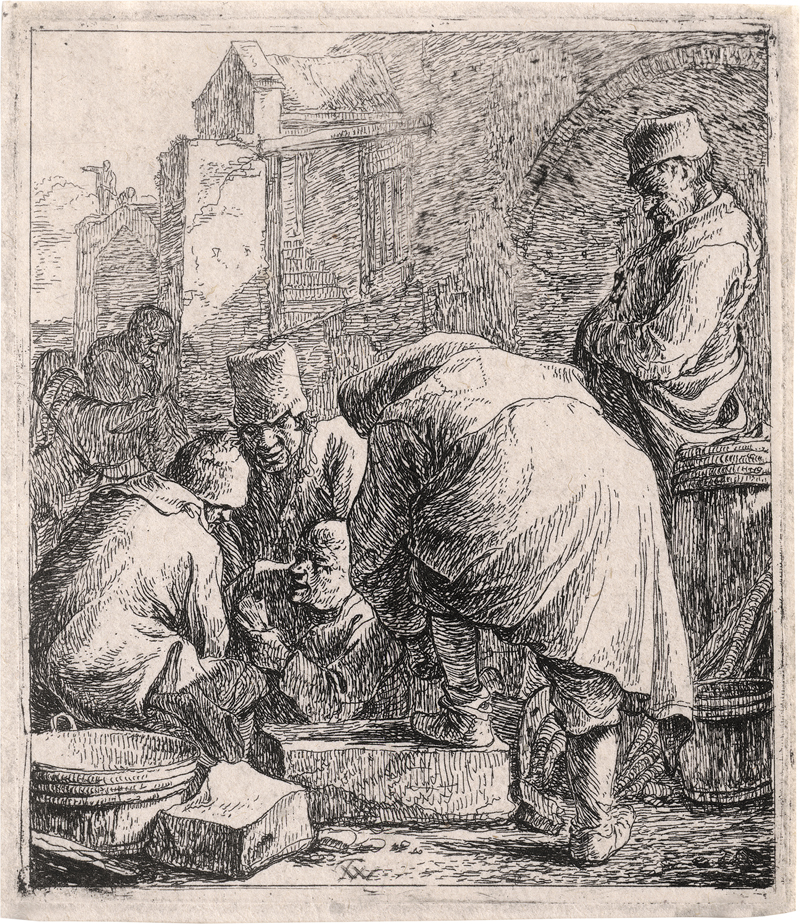 Lot 5719, Auction  125, Wyck, Thomas, Ein Mann beim Schuheschnüren