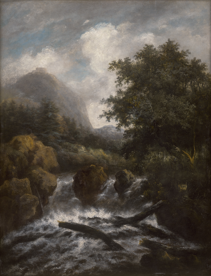 Lot 6012, Auction  125, Ruisdael, Jacob Isaacksz. van - Schule, Berglandschaft mit Wasserfall