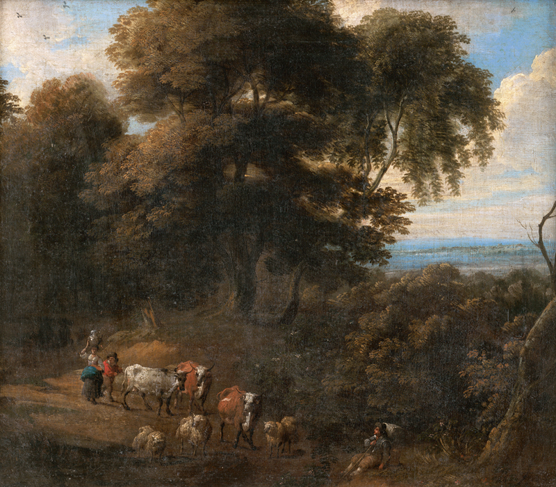Lot 6023, Auction  125, Arthois, Jacques d', Waldlandschaft mit Viehhirtin und ihrer Herde