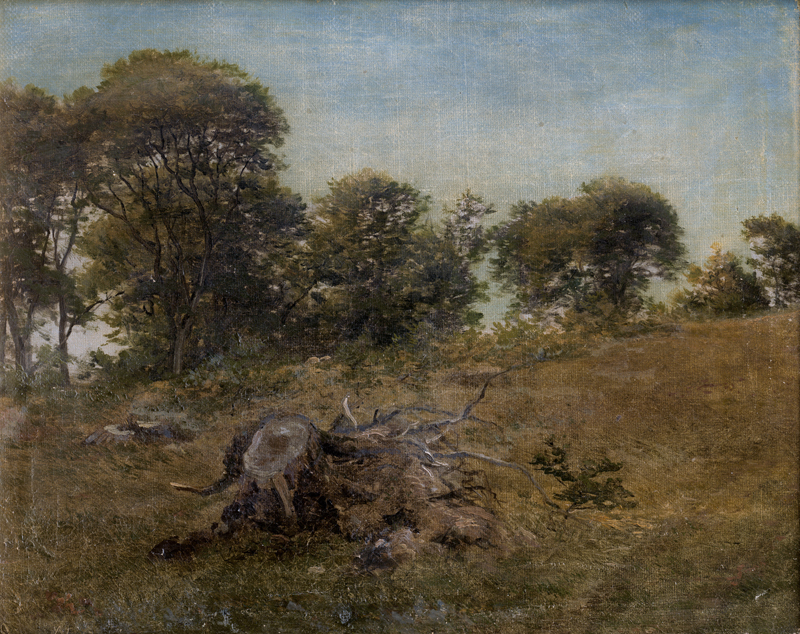 Lot 6091, Auction  125, Skovgaard, Peter Christian Thamsen, "Dyrehave": Baumstumpf im Park von Dyrehaven bei Kopenhagen
