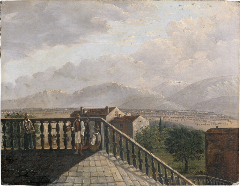Lot 6108, Auction  125, Deutsch, um 1840. Lateinamerika: Blick von einer Hacienda auf das Andenpanorama