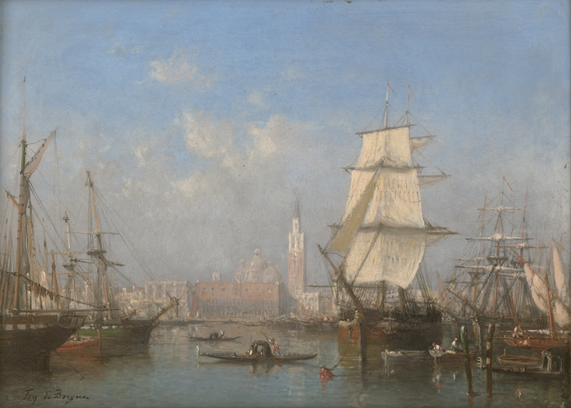 Lot 6117, Auction  125, Bergue, Tony François de, Segelschiffe in der Lagune von Venedig