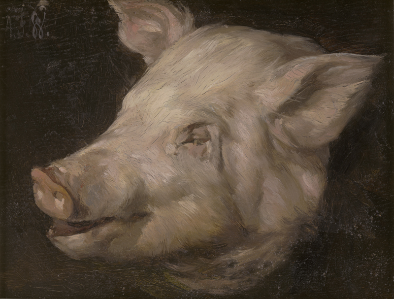 Lot 6152, Auction  125, Werner, Alexander Friedrich, Schlafendes Schwein; Uniformstudien