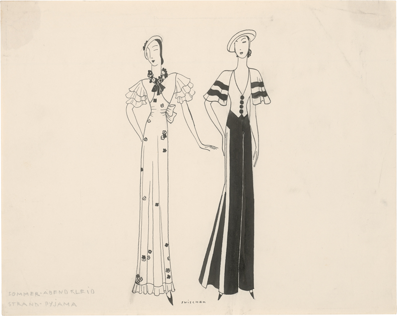 Lot 6636, Auction  125, Snischek, Max, Sommer-Abendkleid und Strand-Pyjama