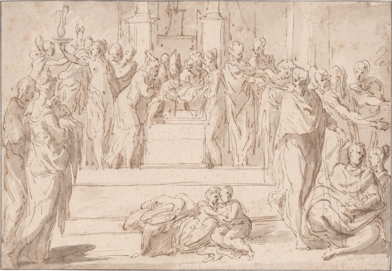 Lot 6712, Auction  125, Parmigianino, Francesco - Umkreis, Die Darbringung im Tempel
