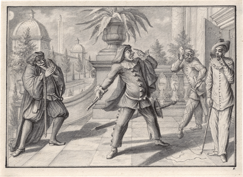 Lot 6751, Auction  125, Schübler, Johann Jakob, Drei Szenen aus der Commedia dell'Arte