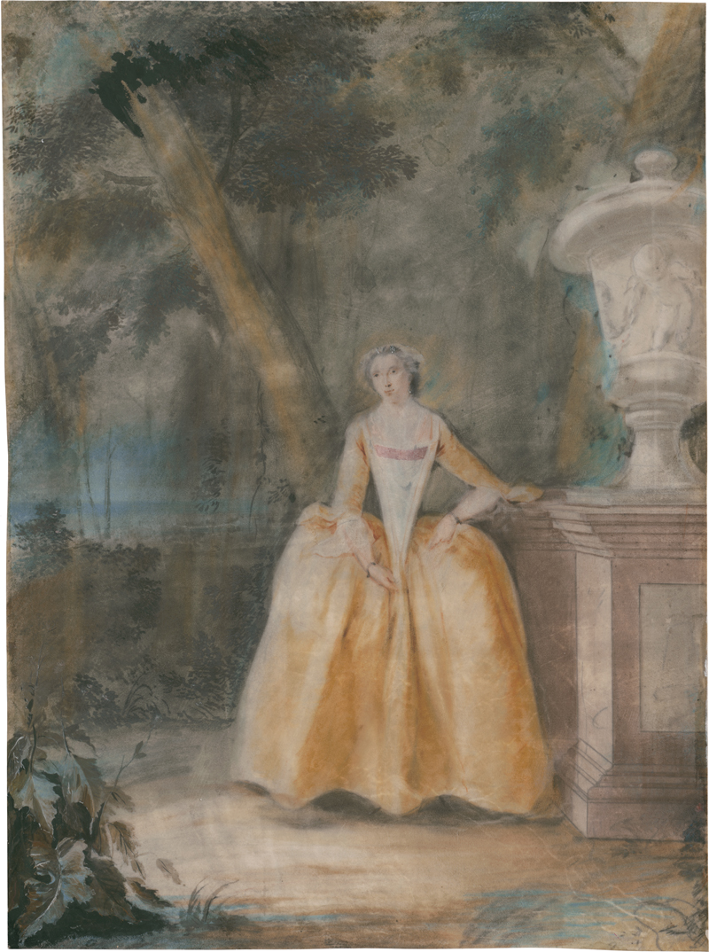 Lot 6754, Auction  125, Troost, Cornelis, Junge Frau im gelben Kleid im Park