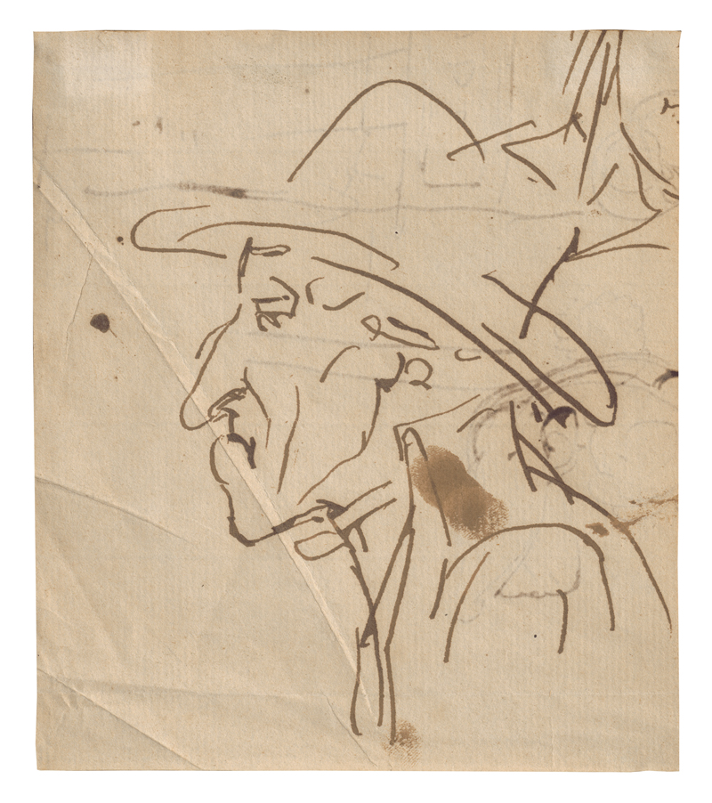 Lot 6773, Auction  125, Abildgaard, Nicolai Abraham, Karikatur eines Mannes mit Hut