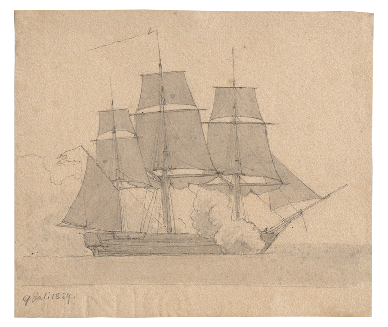 Lot 6780, Auction  125, Eckersberg, Christoffer Wilhelm, Eine Fregatte