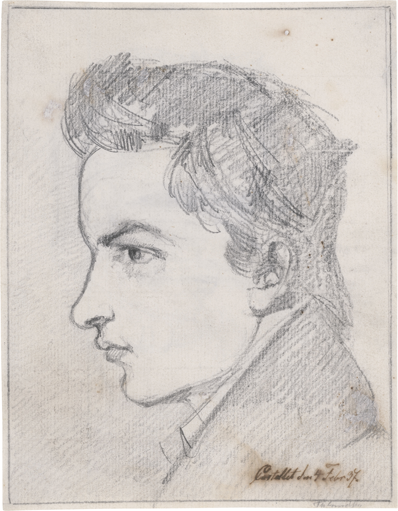 Lot 6781, Auction  125, Lundbye, Johan Thomas, Selbstbildnis im Profil nach links